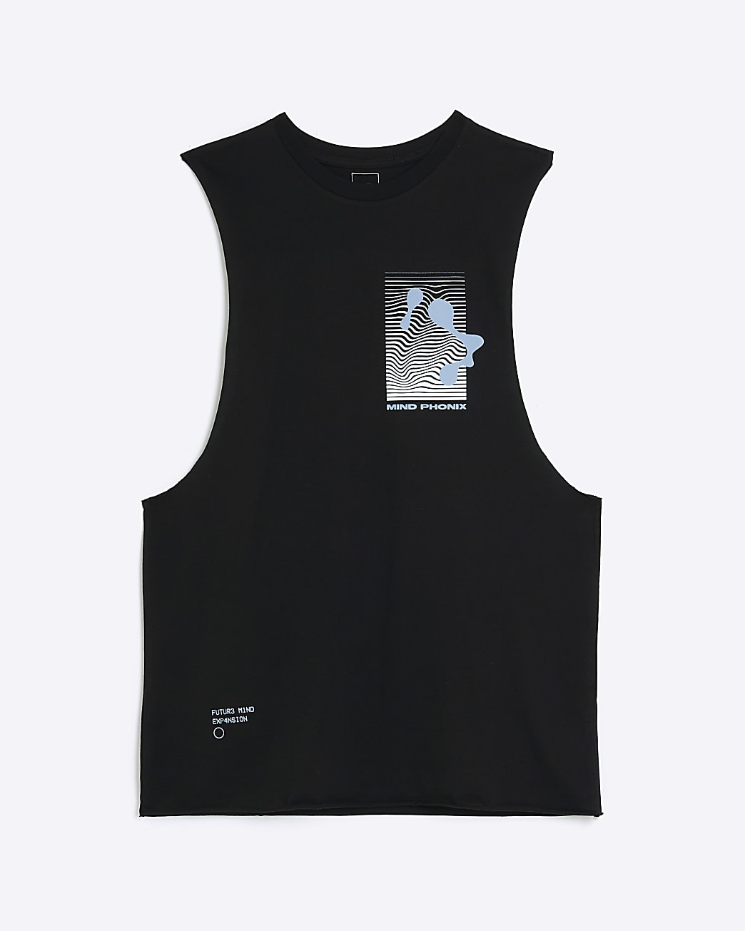 Black regular fit graphic print vest