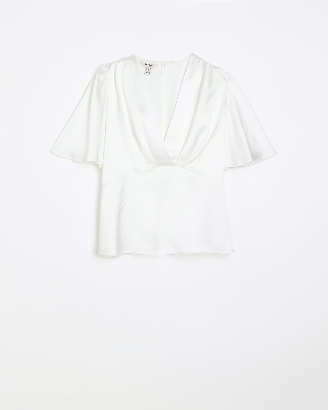 White satin peplum top