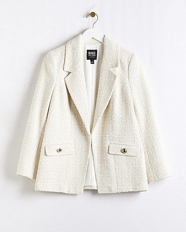 Cream boucle blazer