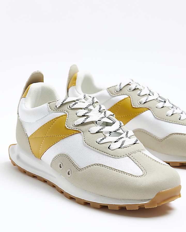 Yellow retro trainers