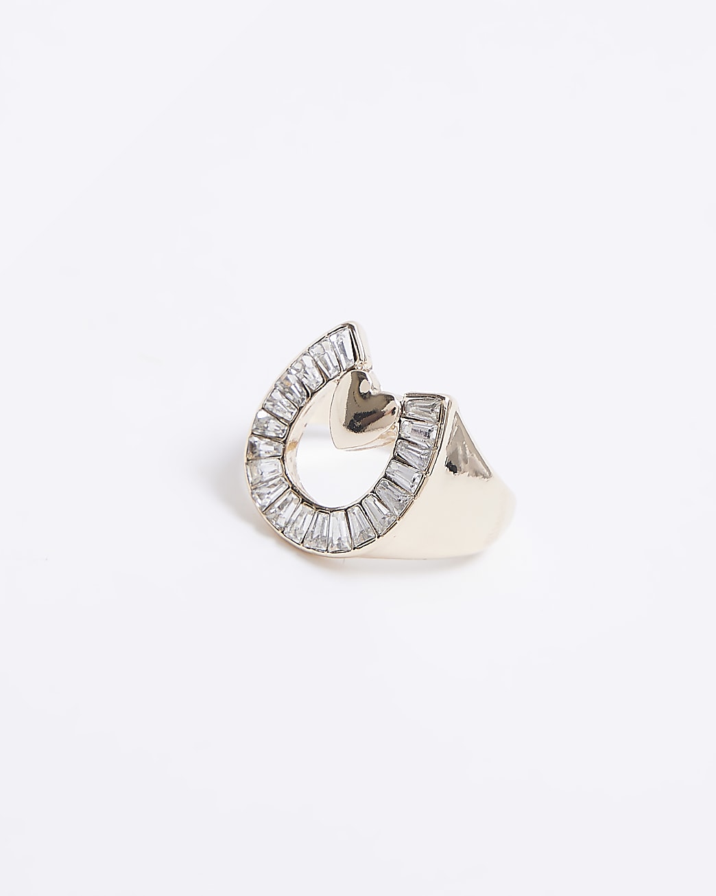Gold embellished horseshoe ring