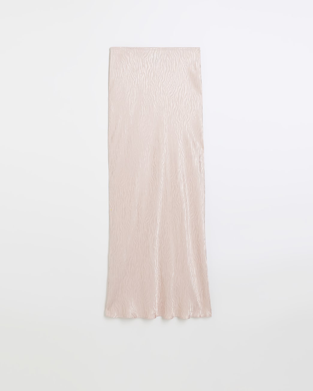 Pink satin animal print maxi skirt