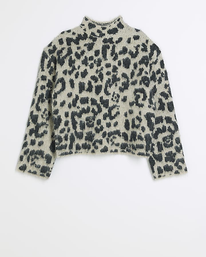 Beige animal print jumper