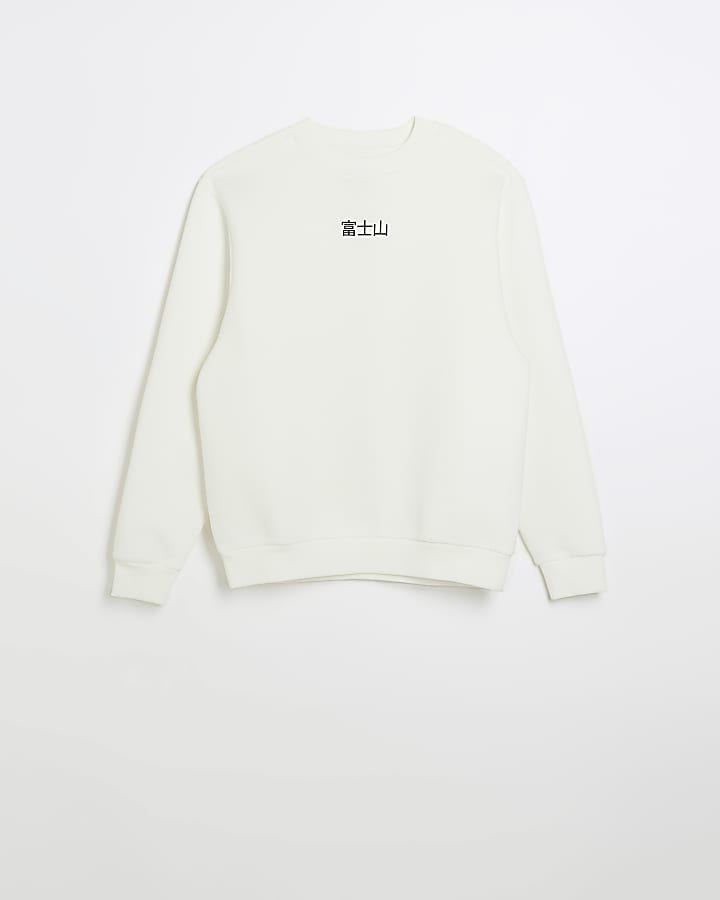 Ecru regular fit Japanese spine sweatshirt