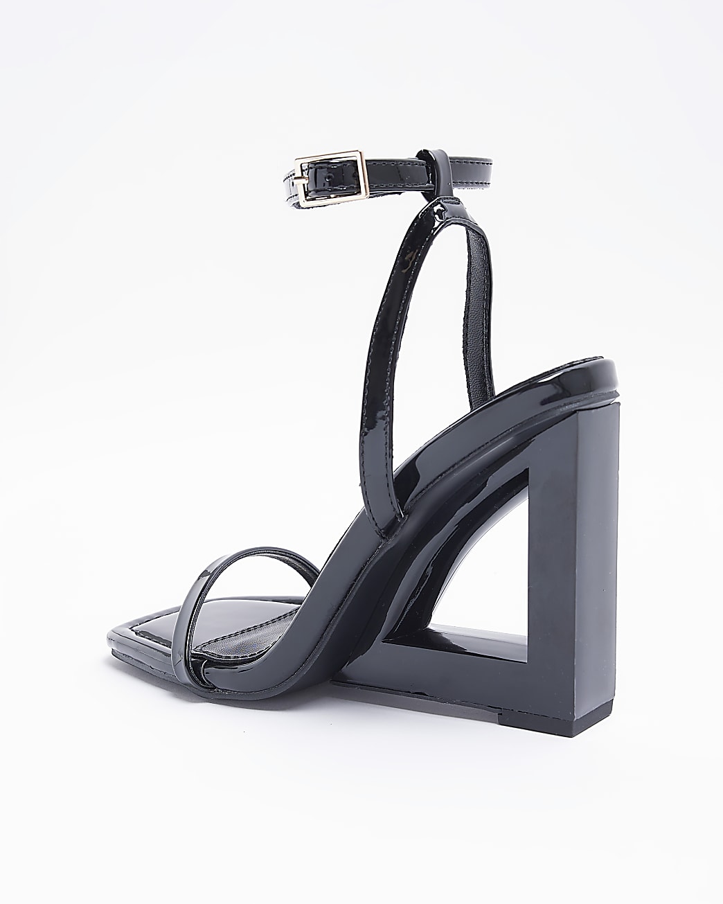 Black wedge heeled sandals