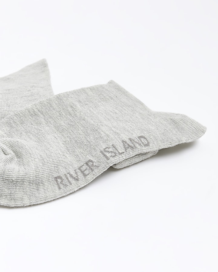Grey turned hem socks