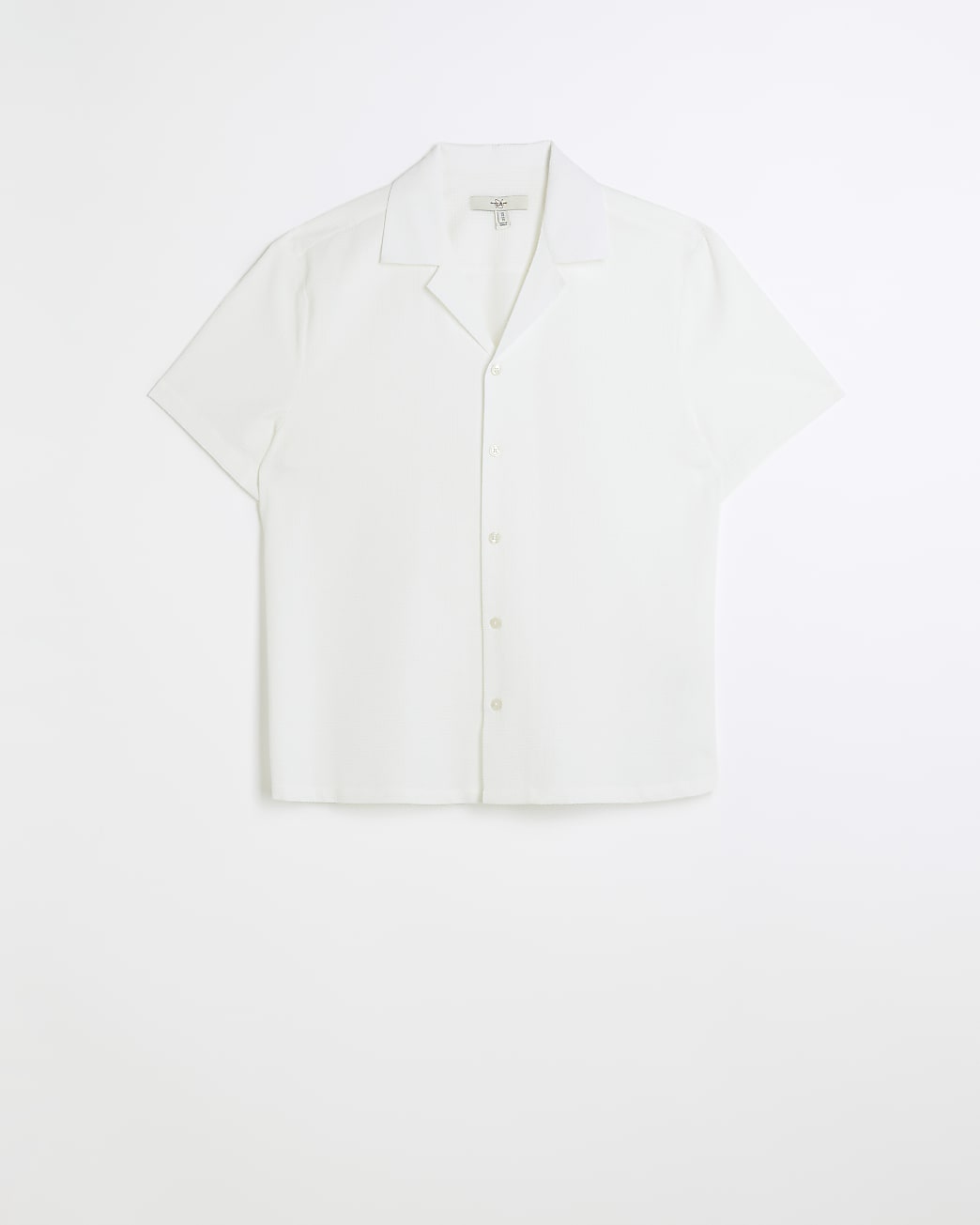 White regular fit seersucker shirt