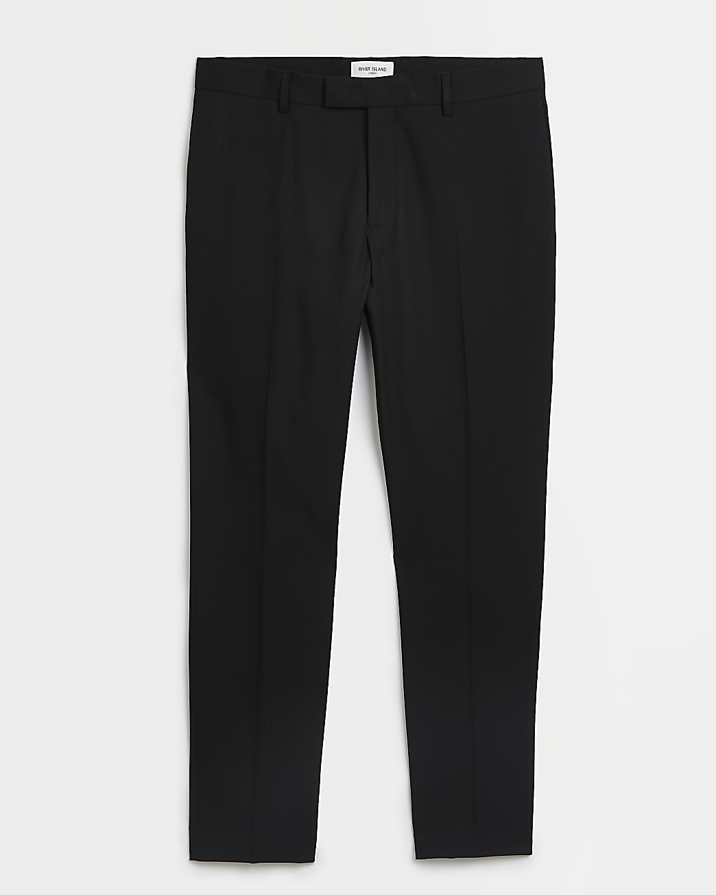 Black skinny fit twill suit trousers