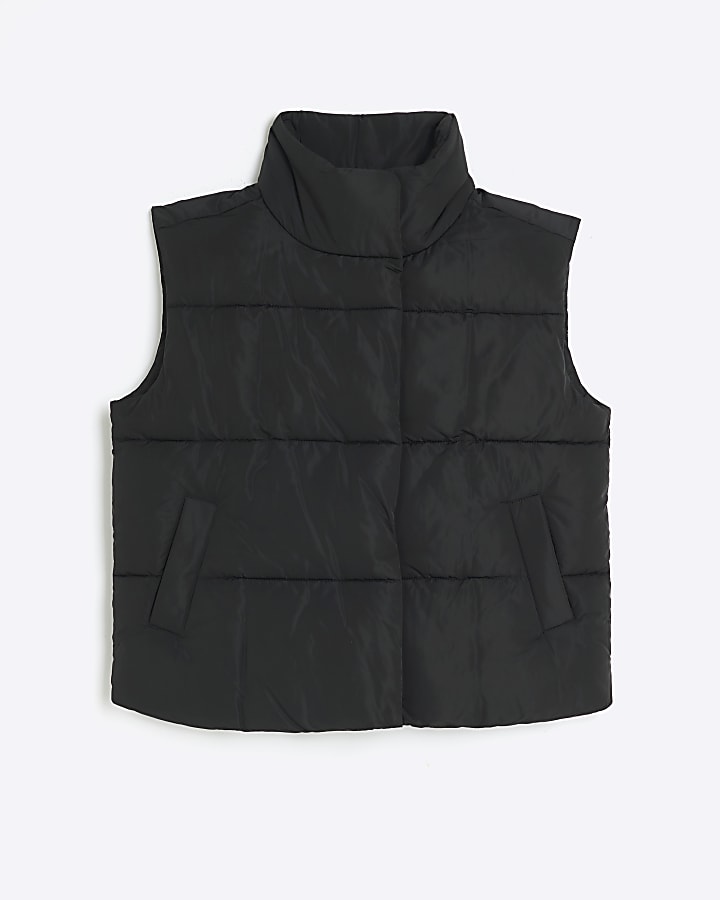Black padded short gilet