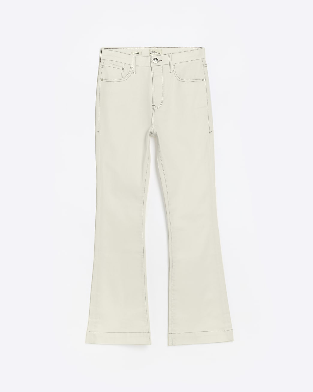 Cream ecru tummy hold flare jeans