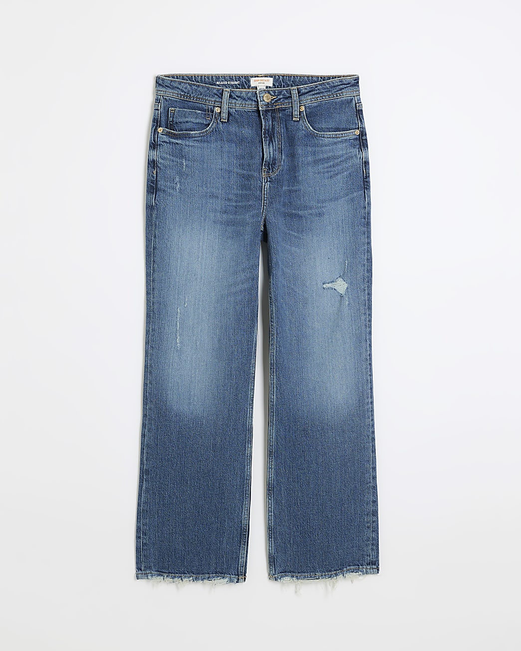 Petite mid rise straight leg jeans