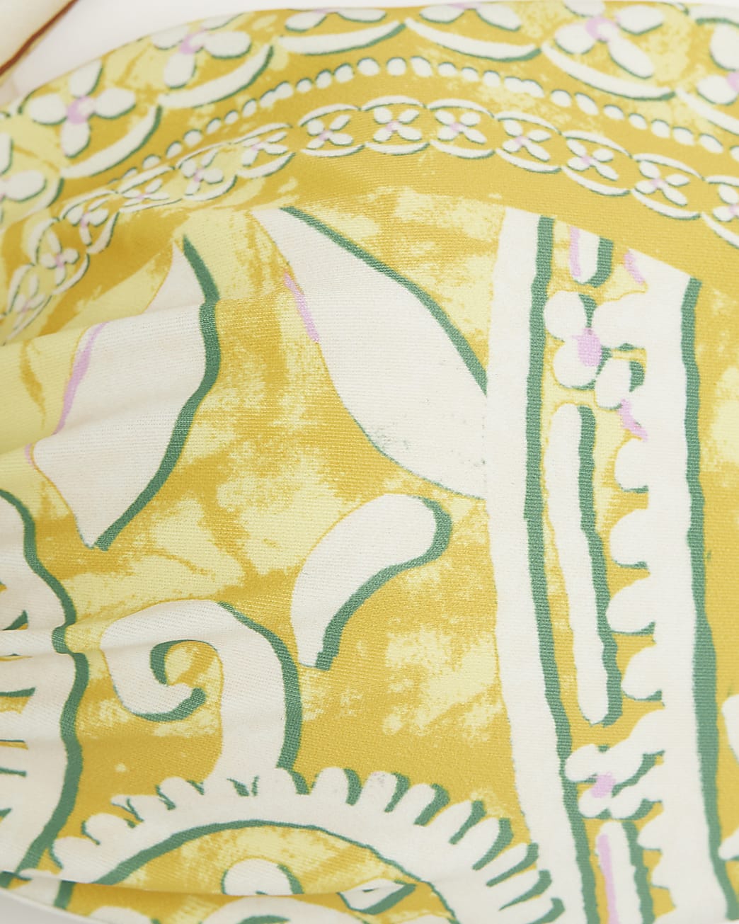 Yellow paisley one shoulder bikini top