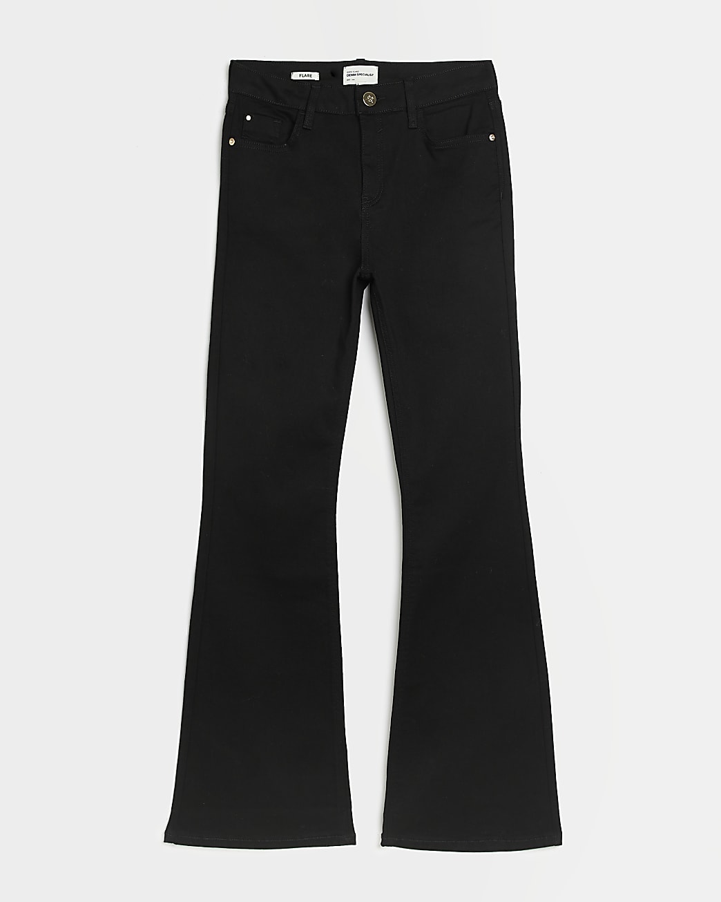Black mid rise flared jeans