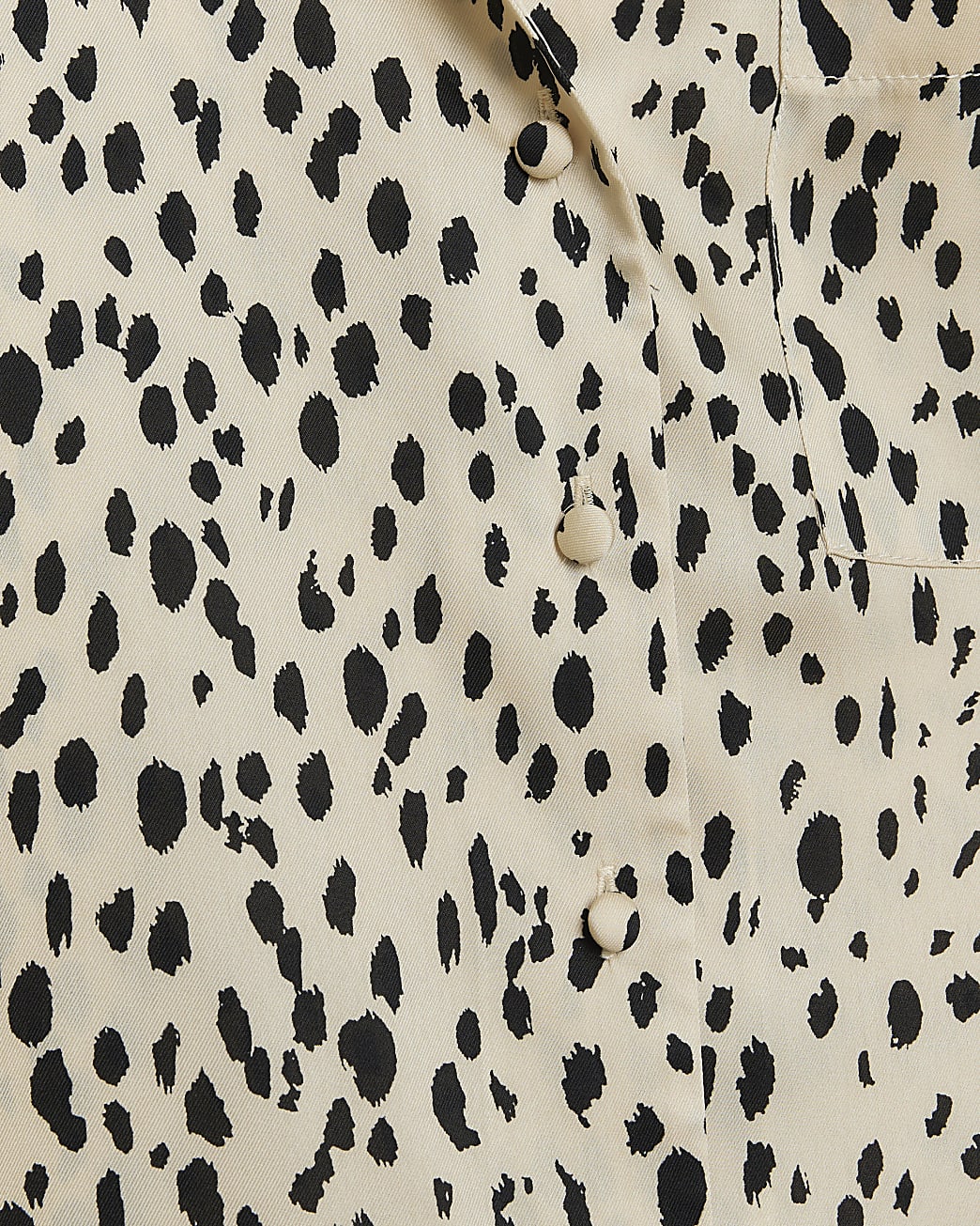 Brown satin animal print shirt