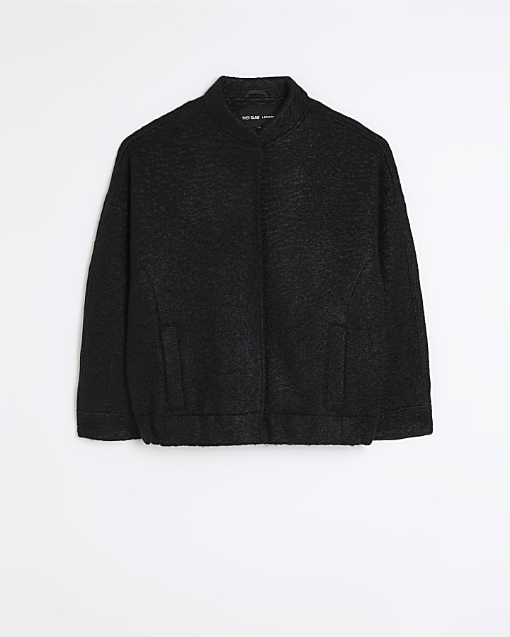 Black oversized bomber jacket