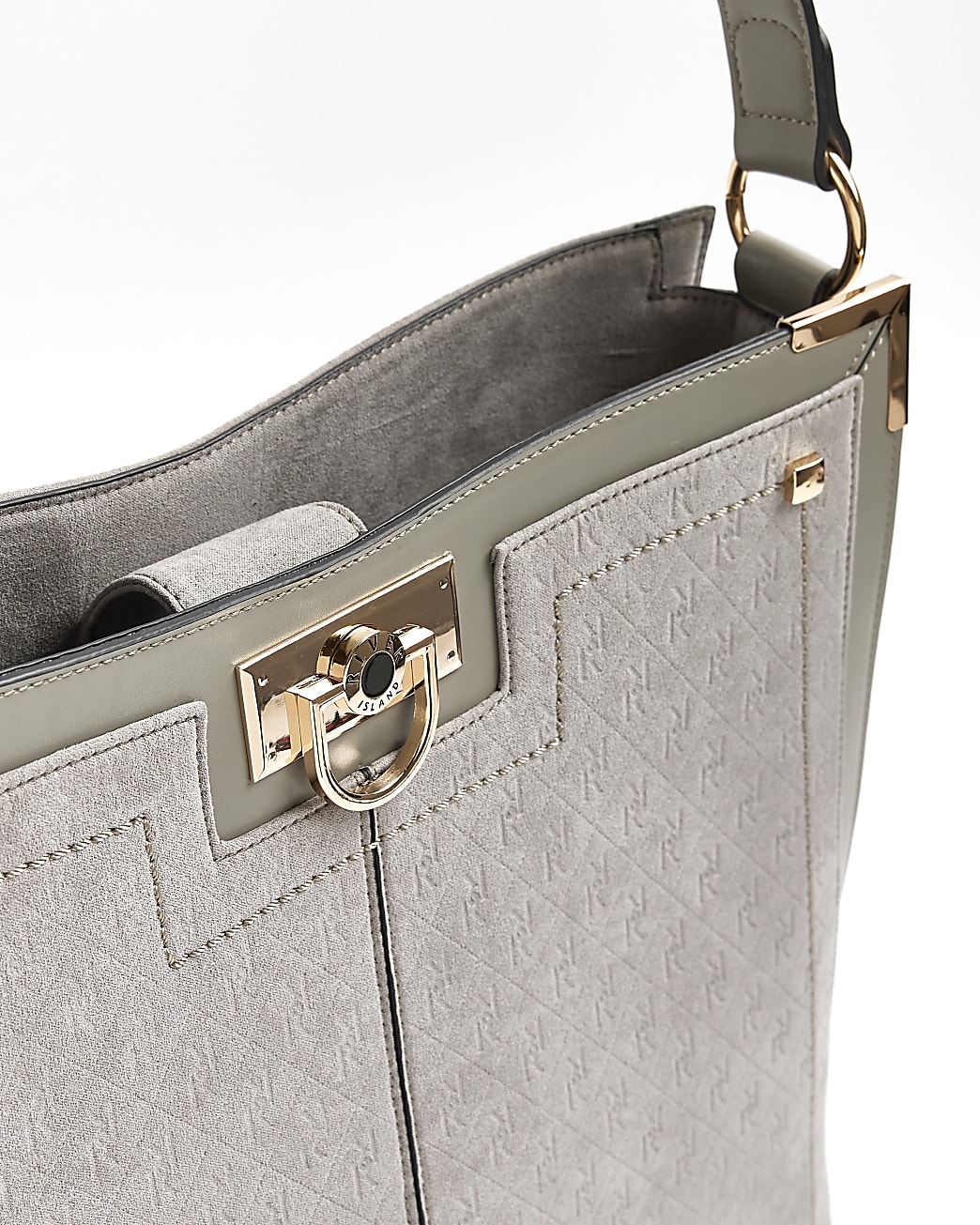 Grey RI embossed shopper bag