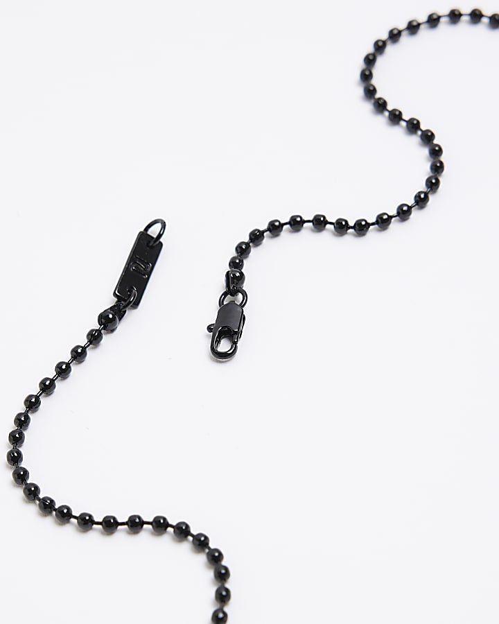 Black tag necklace