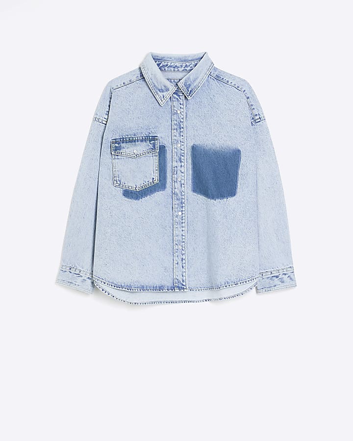 Blue Denim Shadow Pocket Shirt