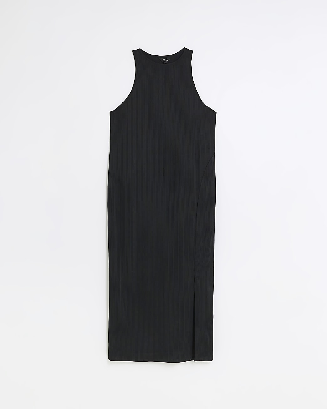 Plus Black rib racer bodycon midi dress