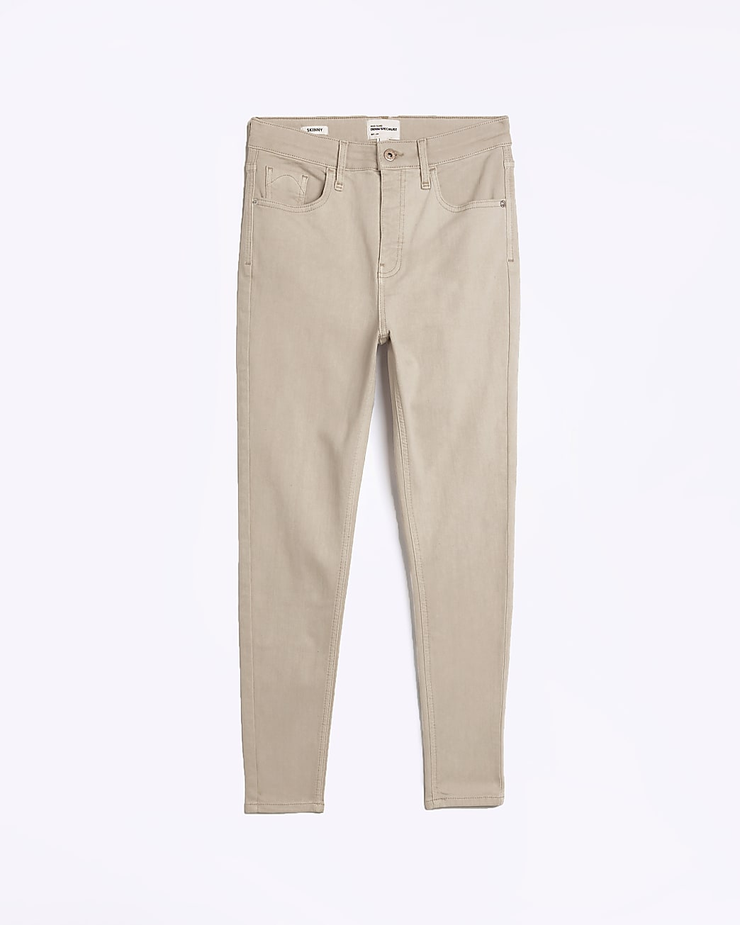 Ecru high waisted Bum sculpt skinny jeans