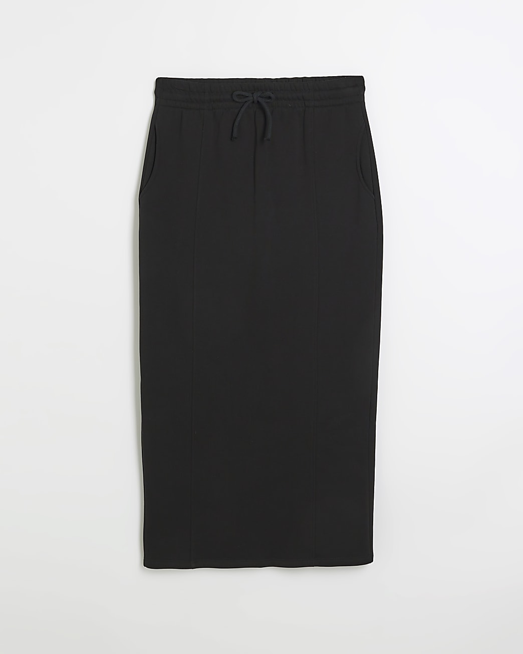 Black sweat midi skirt