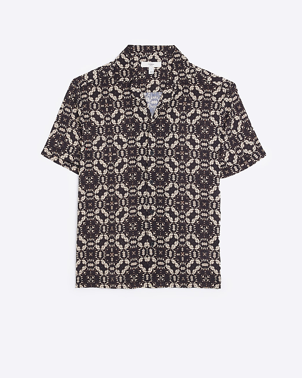 Black regular fit tie dye revere shirt