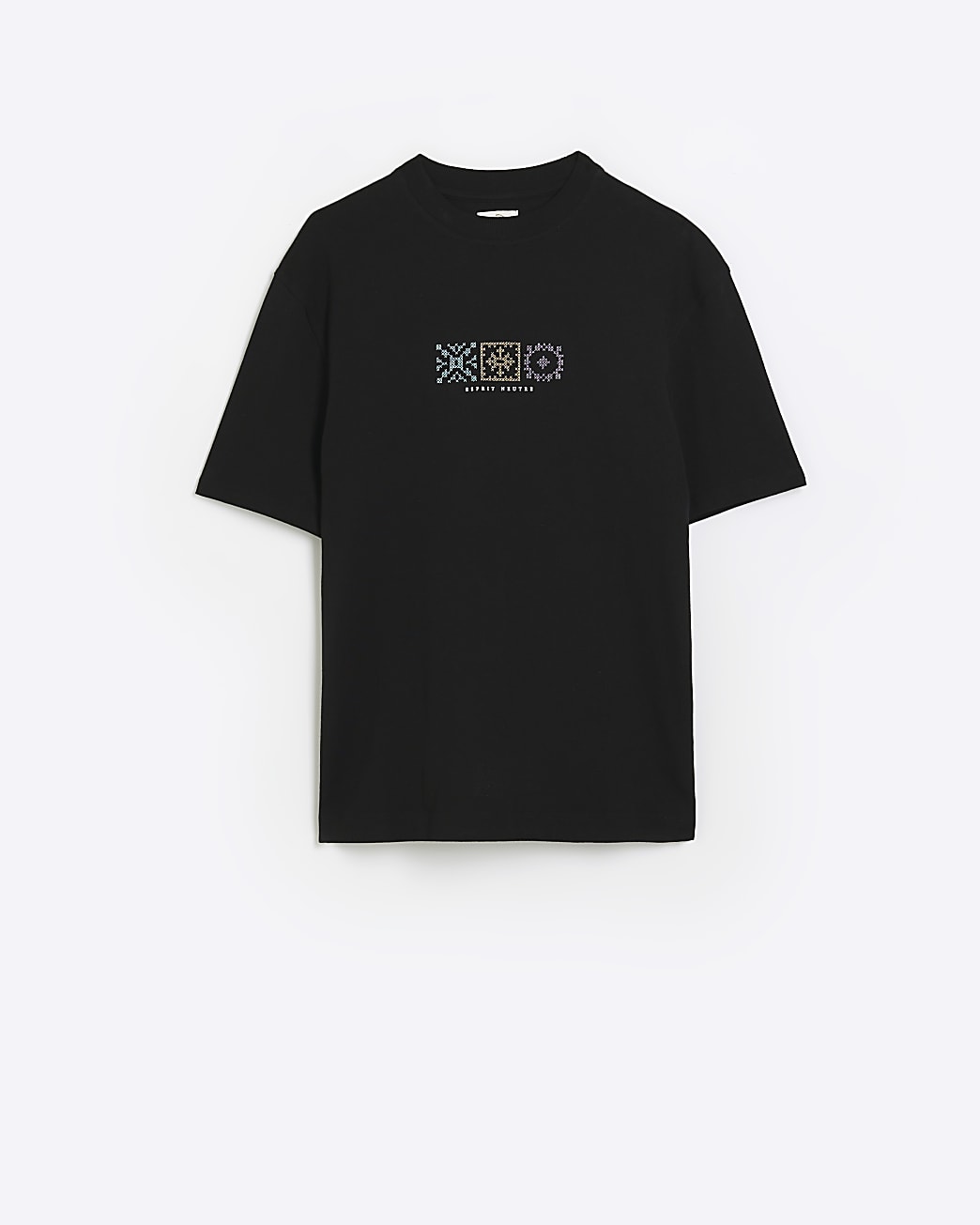 Black regular fit graphic t-shirt