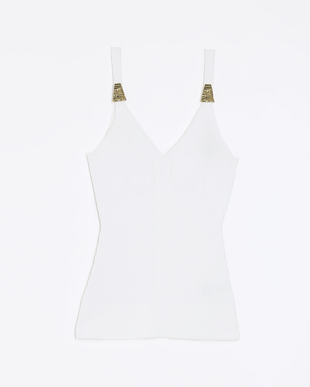 White ribbed triangle vest