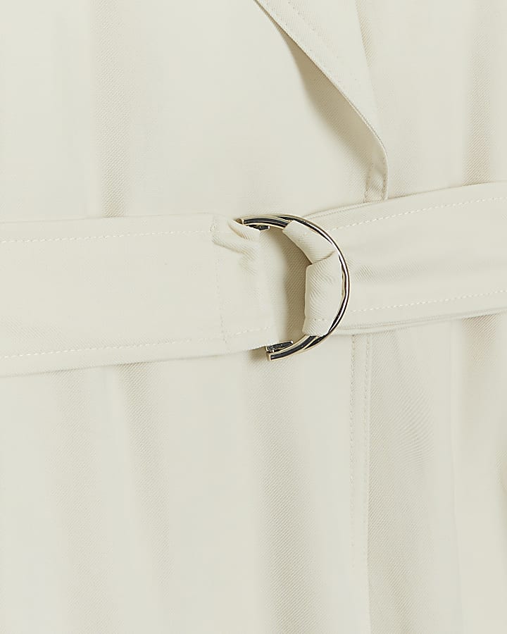 Cream belted trench coat