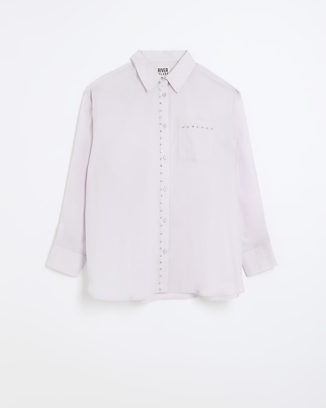 Purple embellished long sleeve shirt