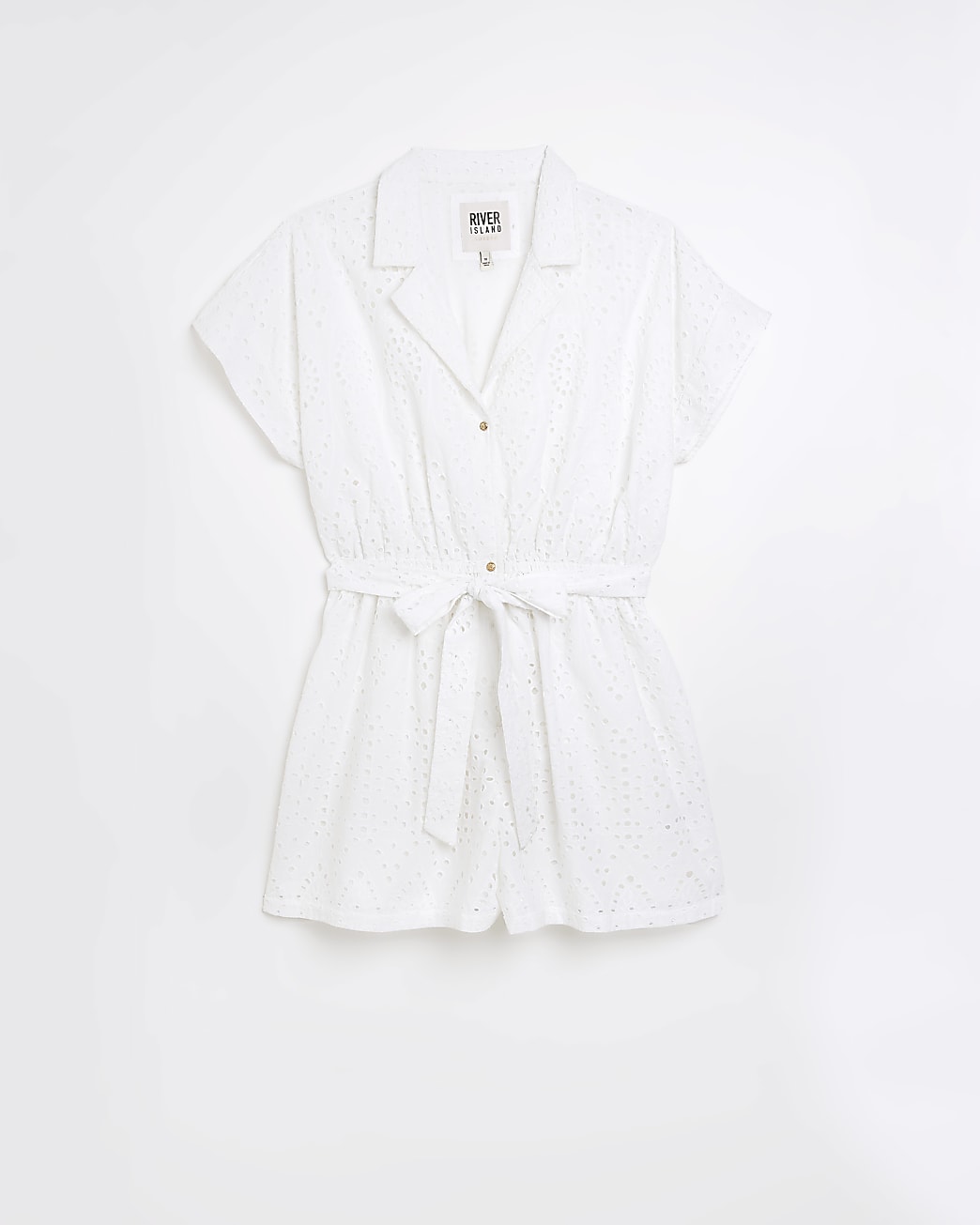 Plus white linen utility playsuit
