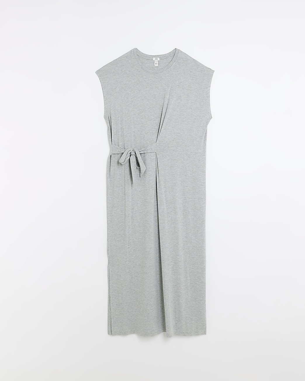 Grey tie tshirt midi dress
