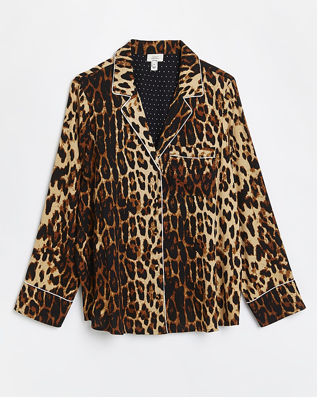Brown leopard print maternity pyjama shirt