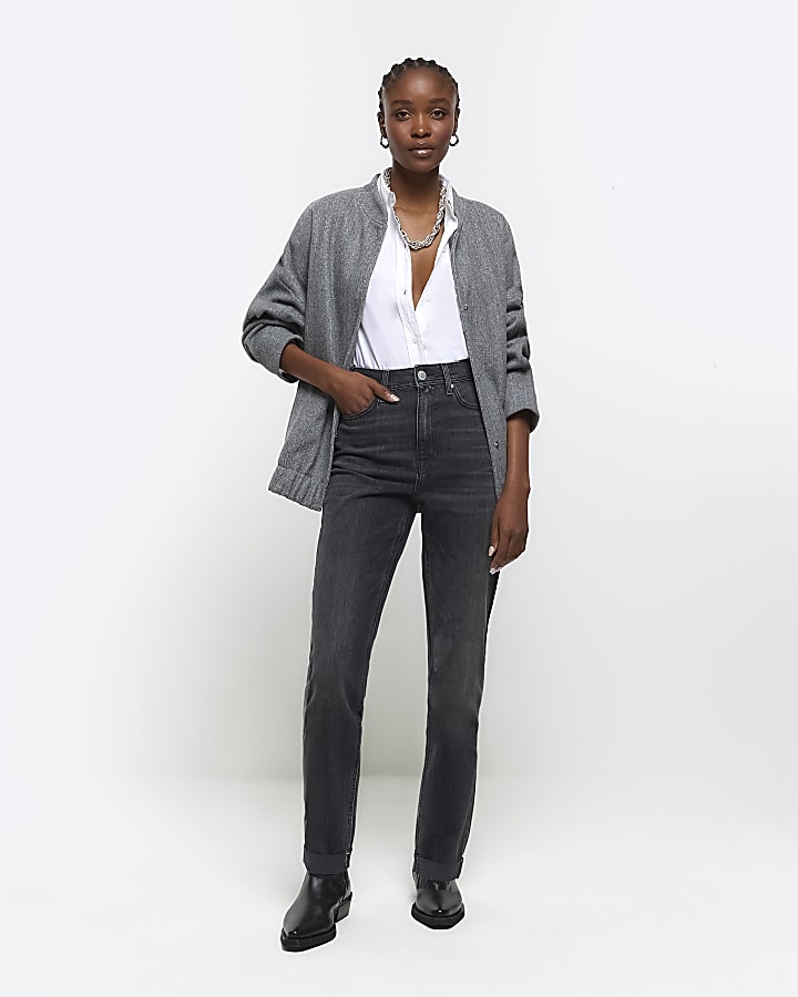 Black high waisted mom jeans