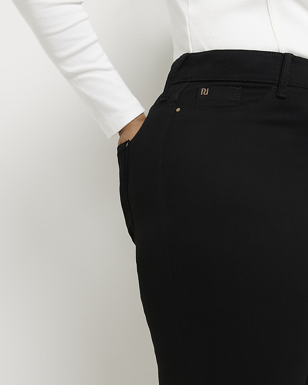 Plus black high waisted skinny jeans