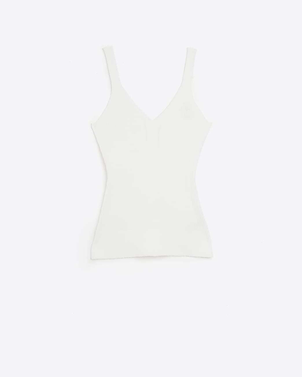 White rib knitted vest