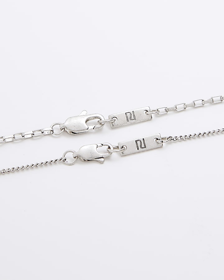 Silver colour star necklace multipack