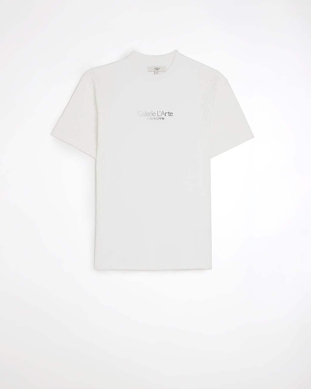 White slim fit textured printed t-shirt