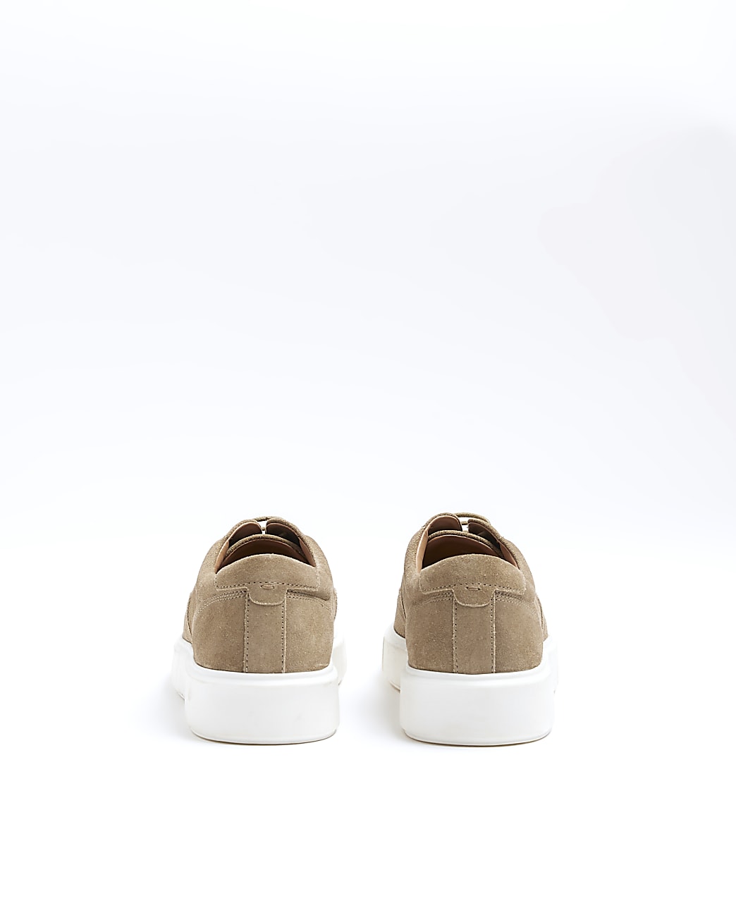 Stone suedette lace up trainers
