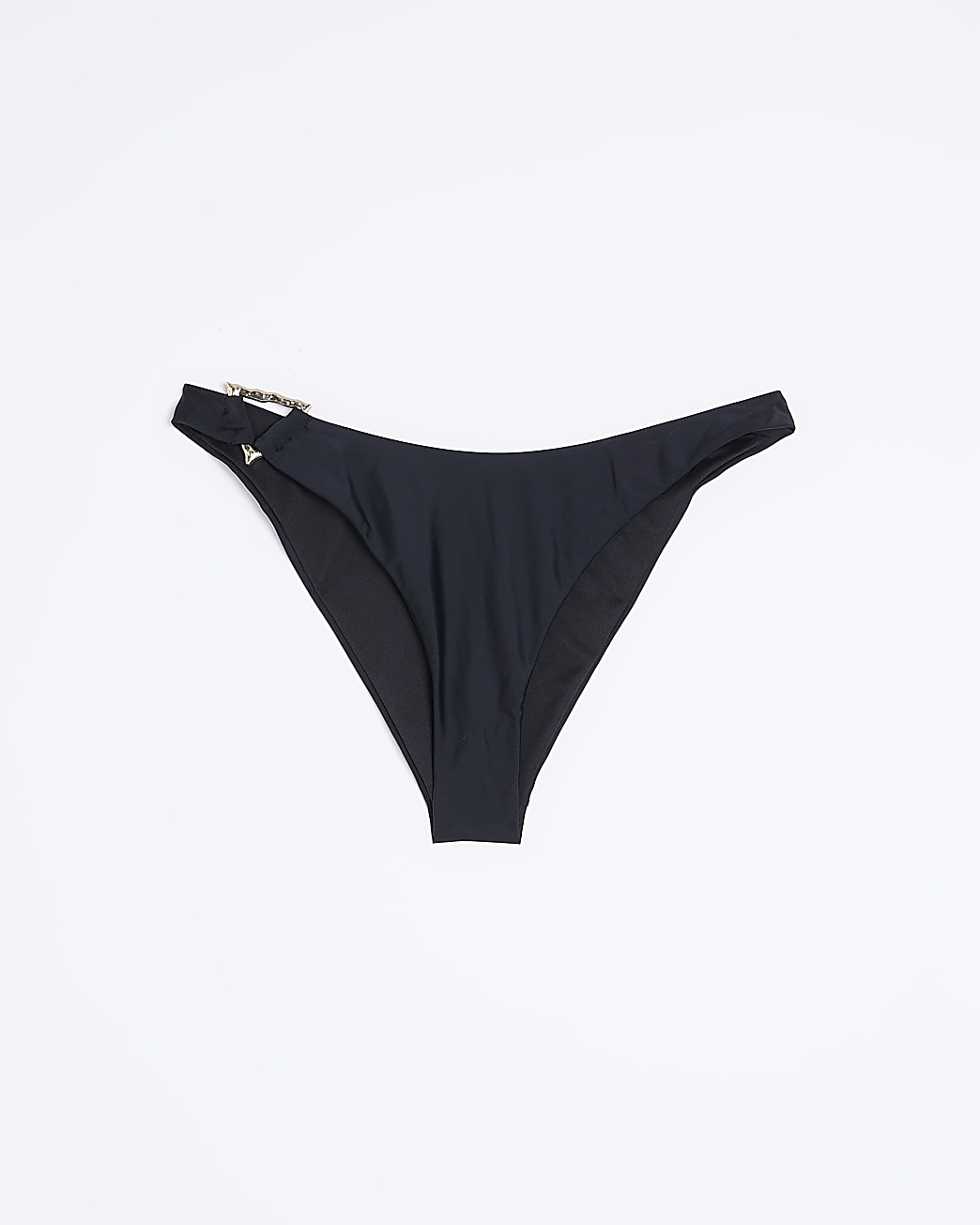 Black High Leg Triangle Bikini Bottoms