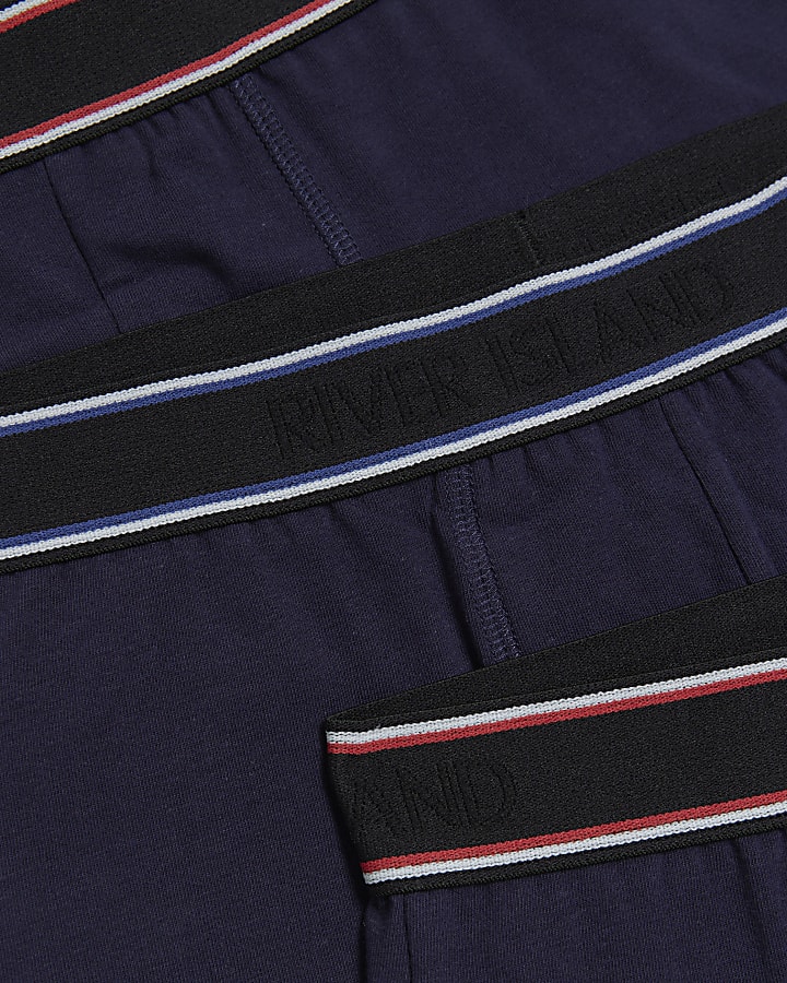 Navy Regular Fit Stripe Multipack of 4 Trunks