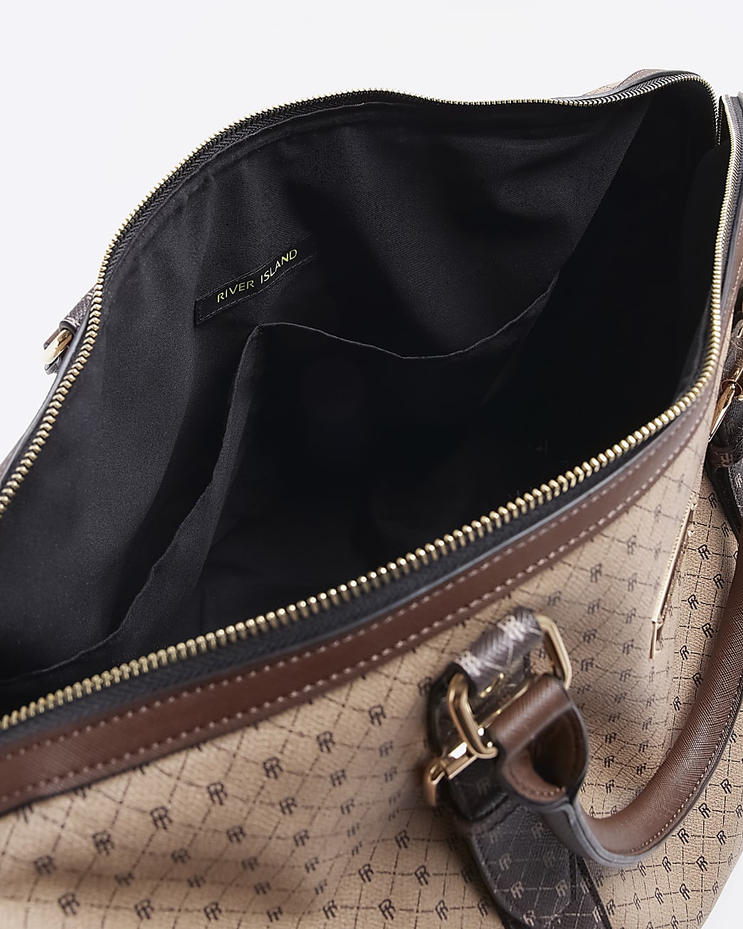 Beige RI monogram weekend bag