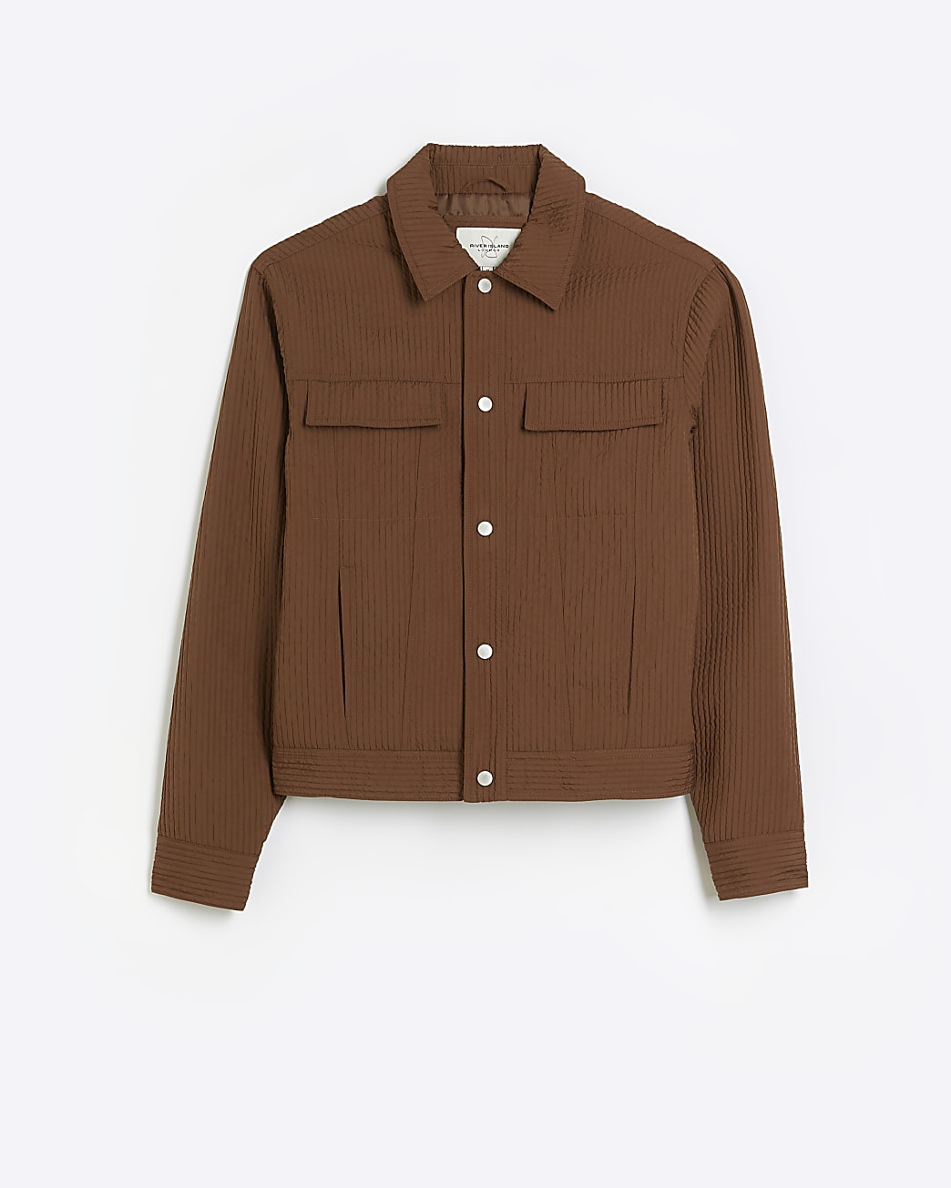 Brown regular fit pleated western jacket