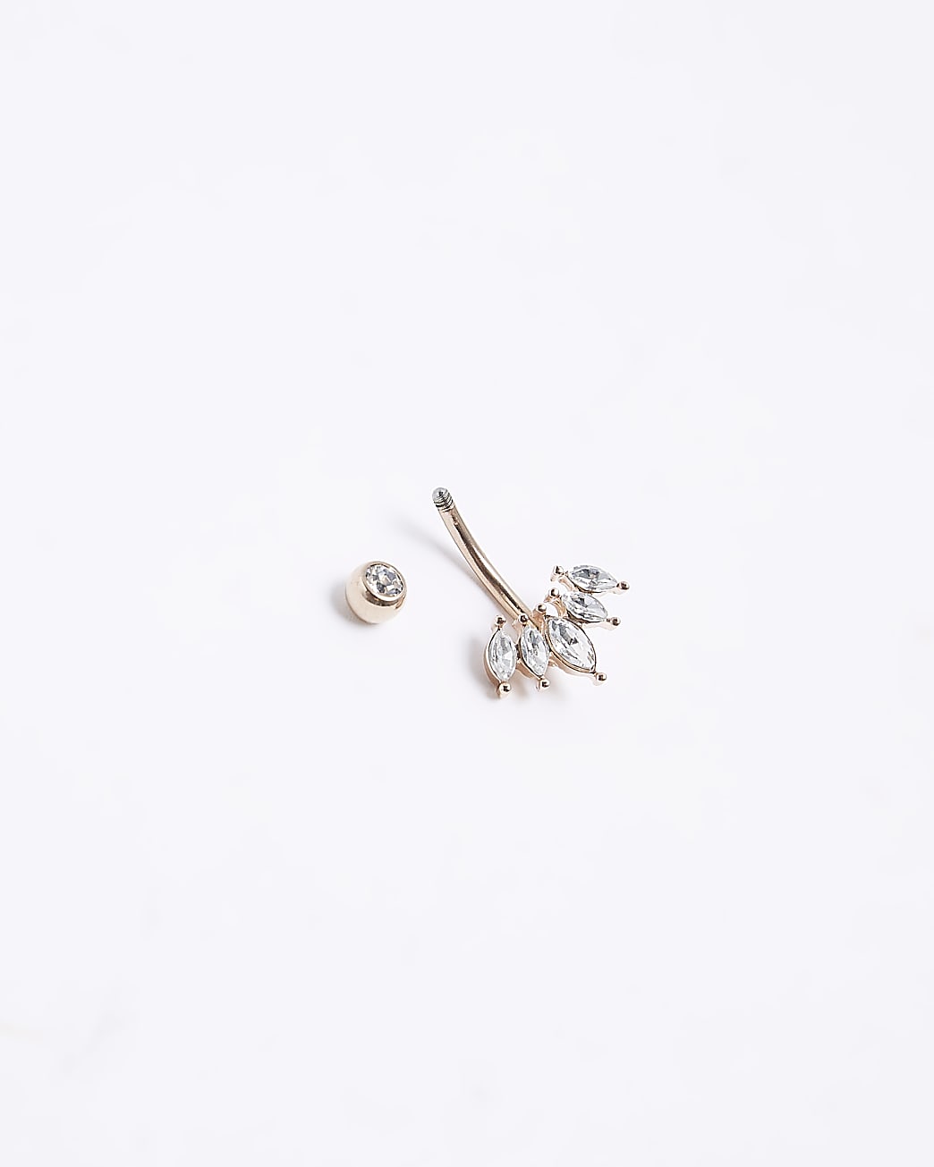 Rose gold embellished belly bar