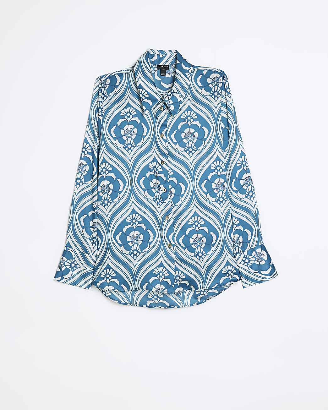 Blue floral print shirt