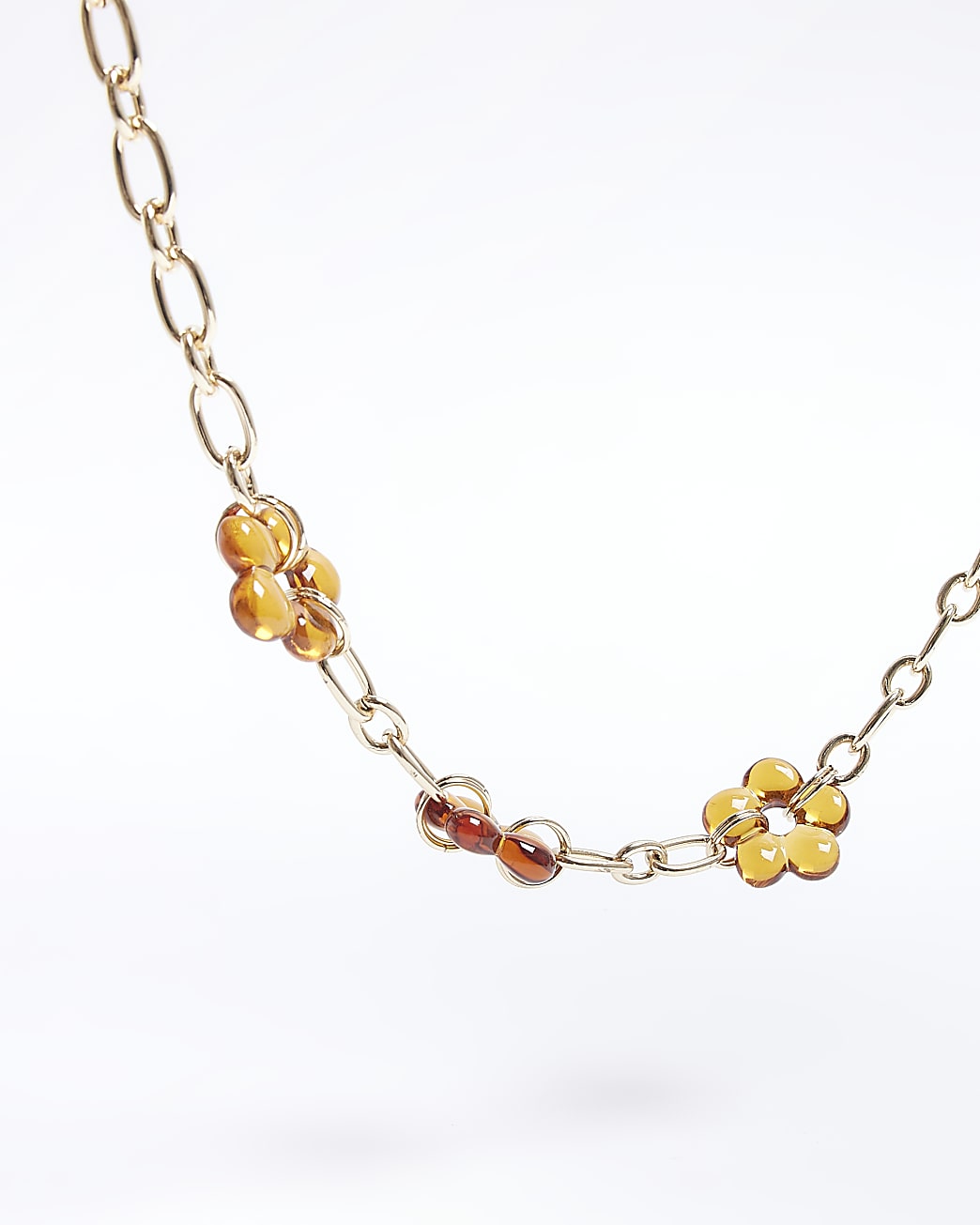 Rust flower charm necklace