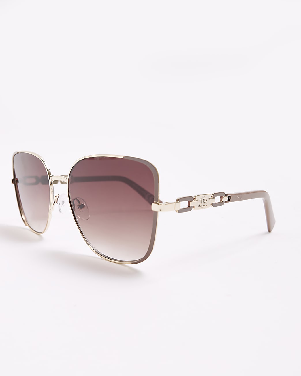 Gold oversized cat eye sunglasses