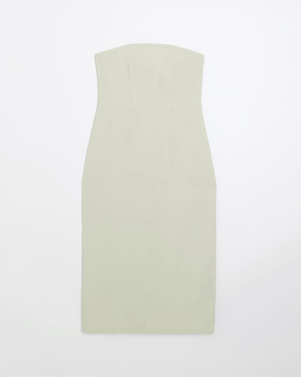 Green bandeau linen blend midi dress