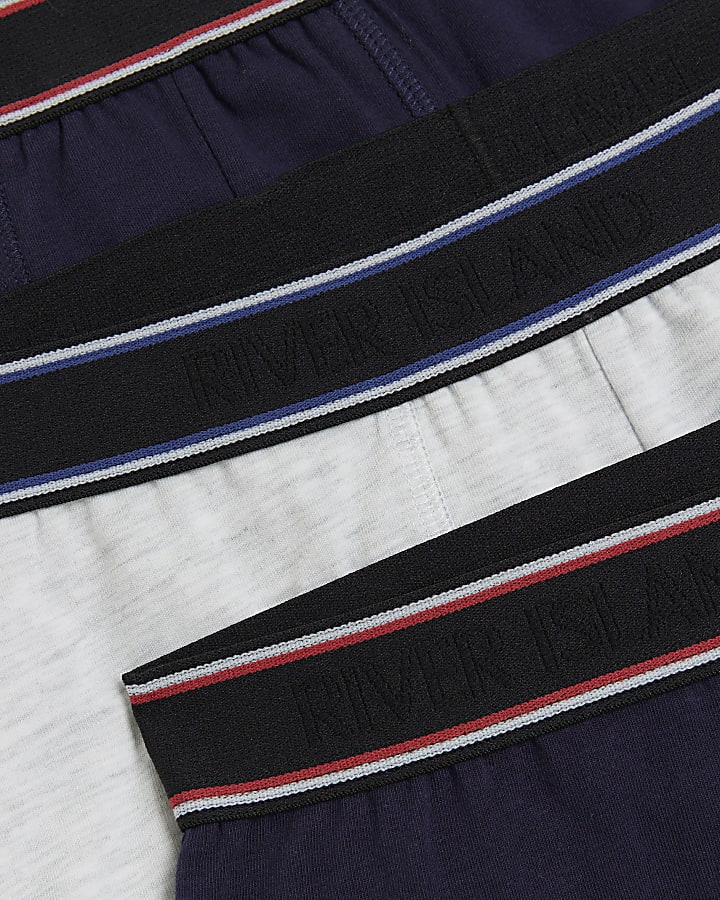Navy Regular Fit Stripe Multipack of 4 Trunks