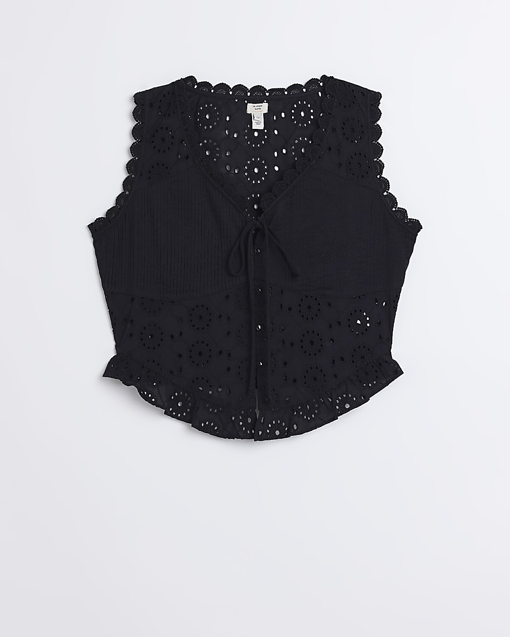 Black broderie corset top